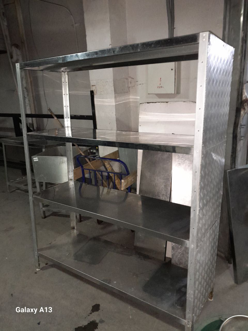 Стеллаж нерж 3П УГ 150×48×150 - компания Кормилец